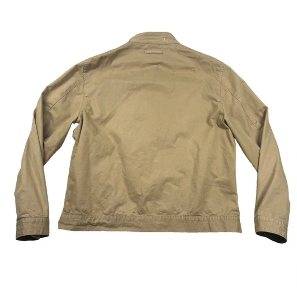 Banana Republic Jacket Mens XL Harrington Moto Mandarin Collar Canvas‎ Zip Dad